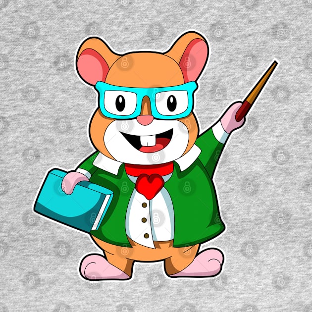 Hamster as Teacher with Book & Jacket by Markus Schnabel